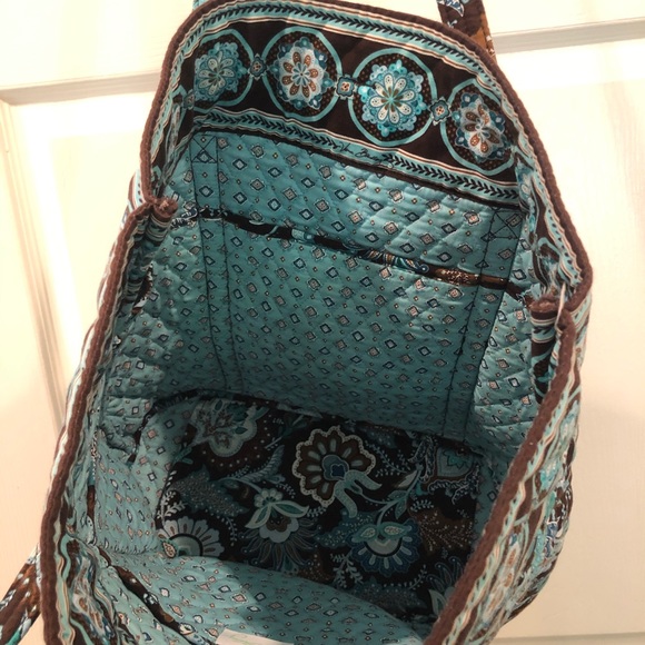 Vera Bradley Tote in turquoise/brown paisley - Picture 5 of 8